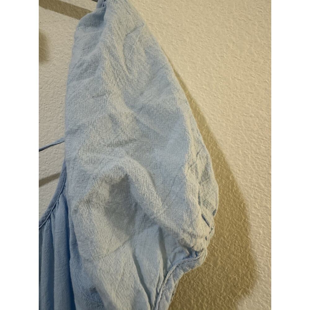 HONORINE Elodie Long Cotton-gauze Midi Dress size M In Spa Blue - Picture 3 of 14